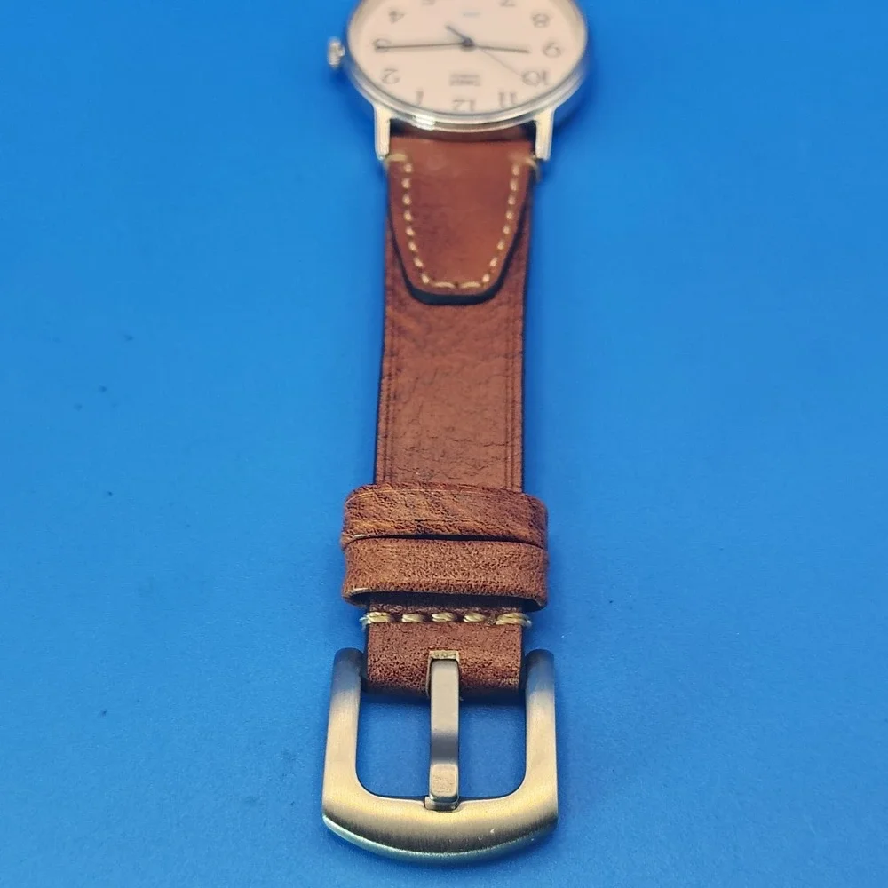 Vintage 2007 Timex 32mm Mens Quartz Dress Watch New Leather Strap‎ RESTORED - Picture 11 of 12